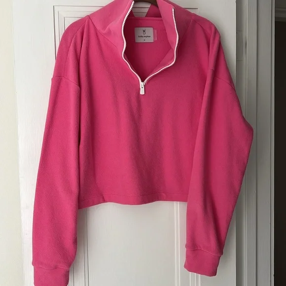 Dudley Stephens Dunning Pullover in Terry Fleece (Bubble Gum Pink) - Picture 4 of 4